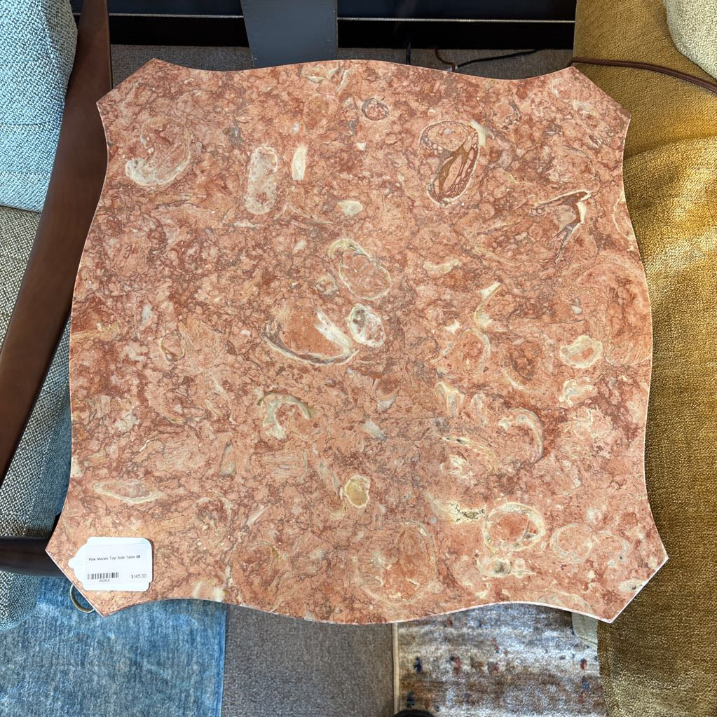 Pink Marble Top Side Table
