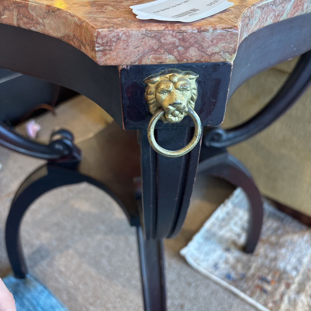 Pink Marble Top Side Table