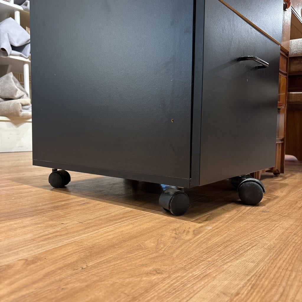 Black 3 Drawer Wheeled File Cabinet C CABINETS