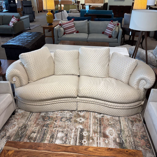 Two-Toned Textured Curved Off White Sofa U SOFAS