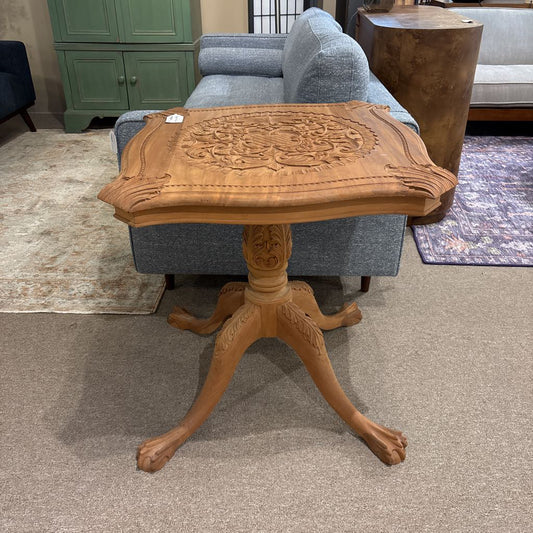 Unfinished Pedestal Wood Side Table C SIDE TABLES
