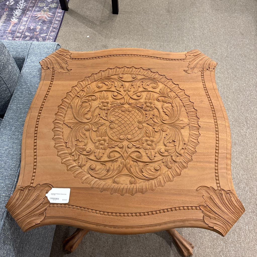 Unfinished Pedestal Wood Side Table