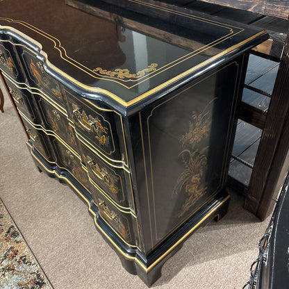 Black 3 Drawer Rococo Style Chest