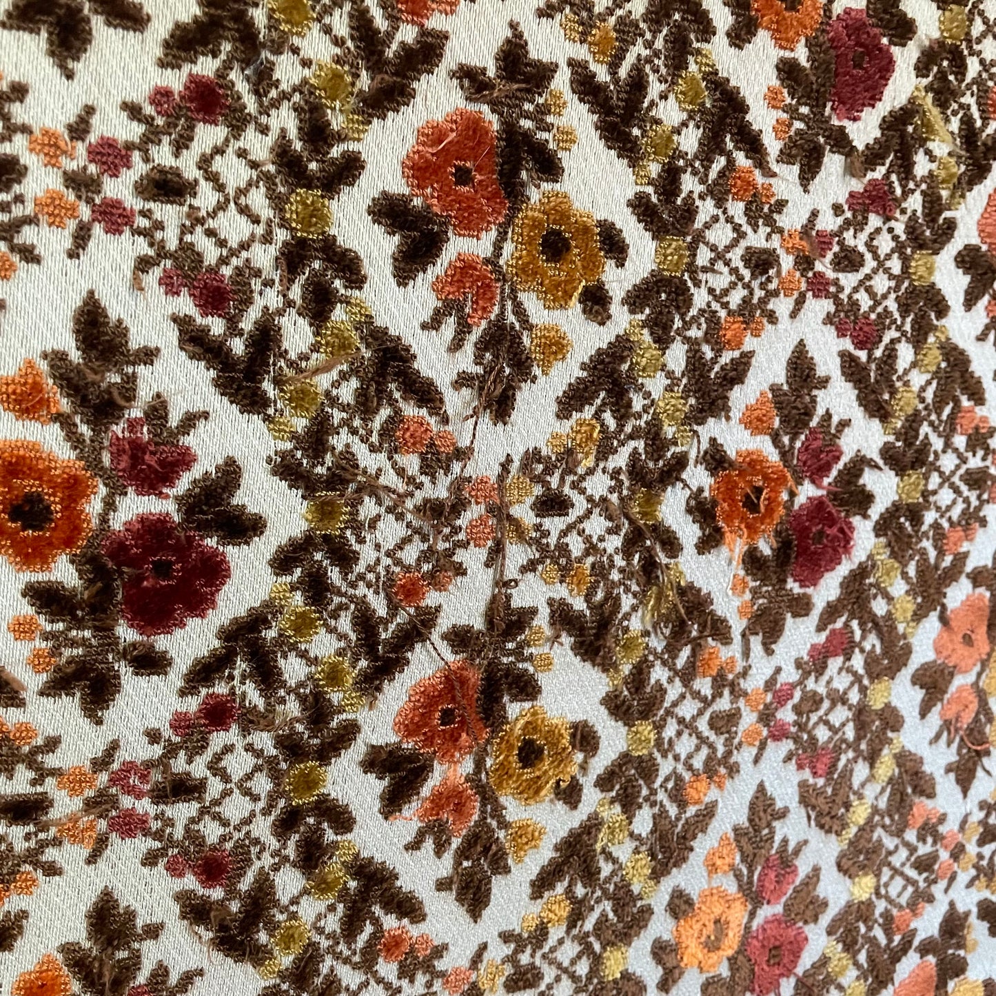 Eastlake Victorian Rocker with Brown, Yellow & Orange Florals