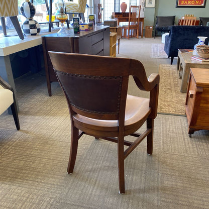 Antique Wood Banker Chair