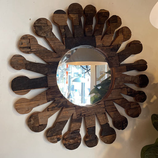 Reclaimed Wood Sun Mirror C MIRRORS