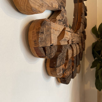 Reclaimed Wood Sun Mirror