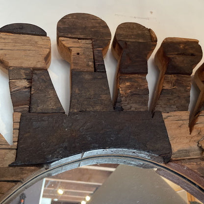 Reclaimed Wood Sun Mirror