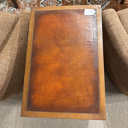 Leather Top 2-Tier Side Table w/Drawer C SIDE TABLES