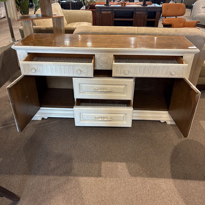 White Painted Distressed Sideboard