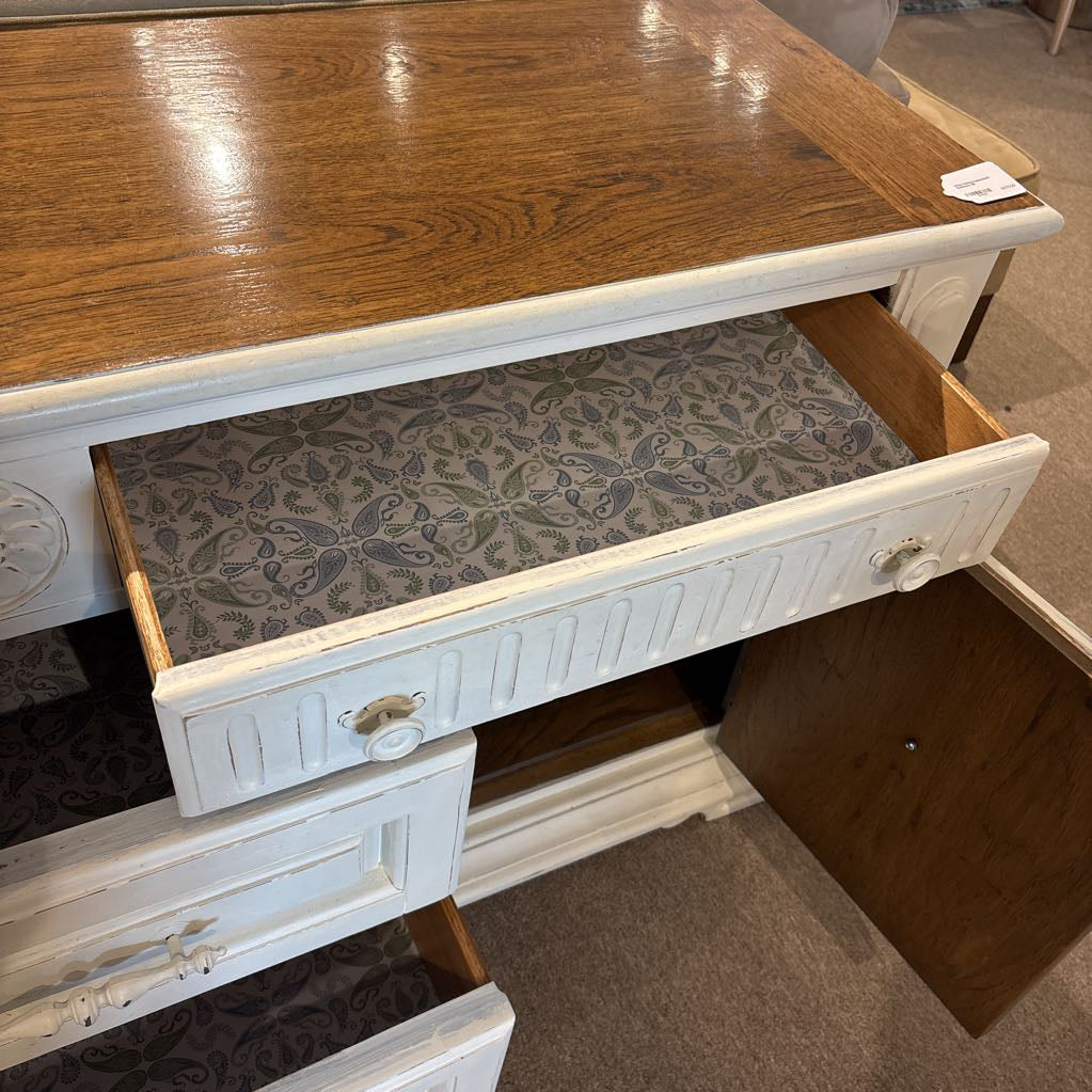 White Painted Distressed Sideboard