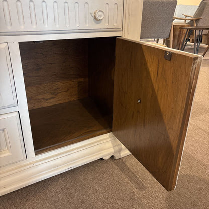 White Painted Distressed Sideboard