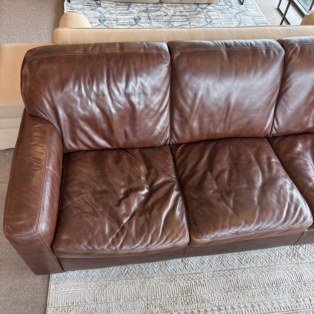 Dark Brown 3 Seat Leather Sofa