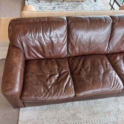 Dark Brown 3 Seat Leather Sofa