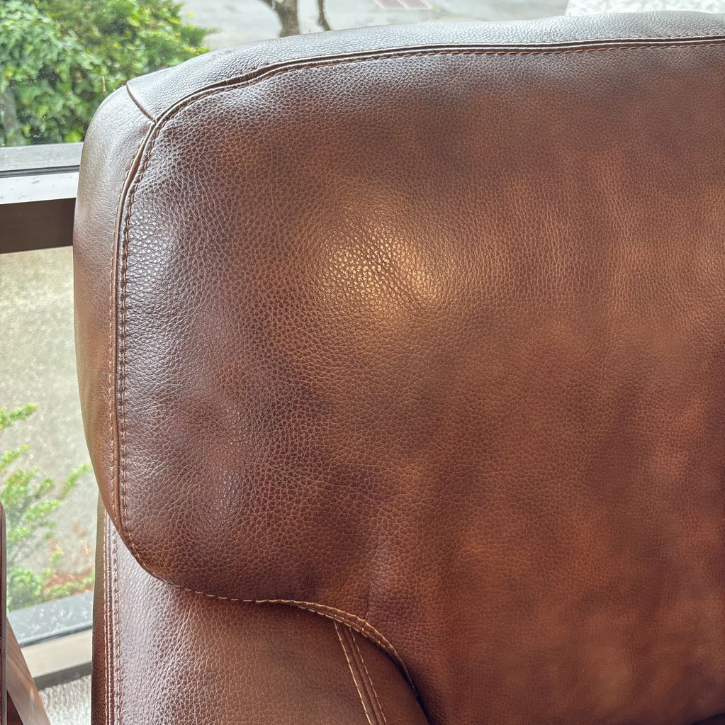 Dark Brown 2 Seat Leather Loveseat