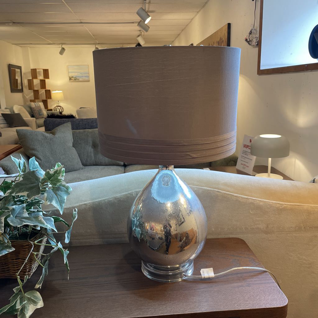 Silver with Bubbles Base Table Lamp LAMPS