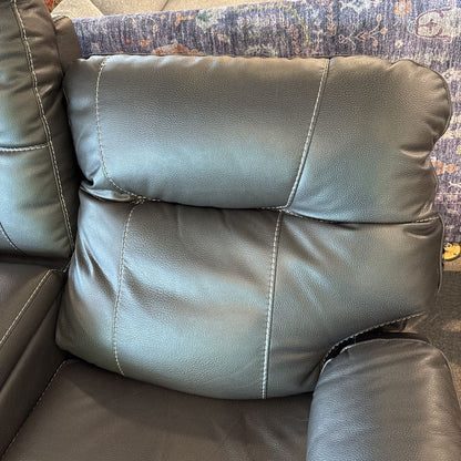 Dark Brown Leather Power Recliner w/Cup Holders