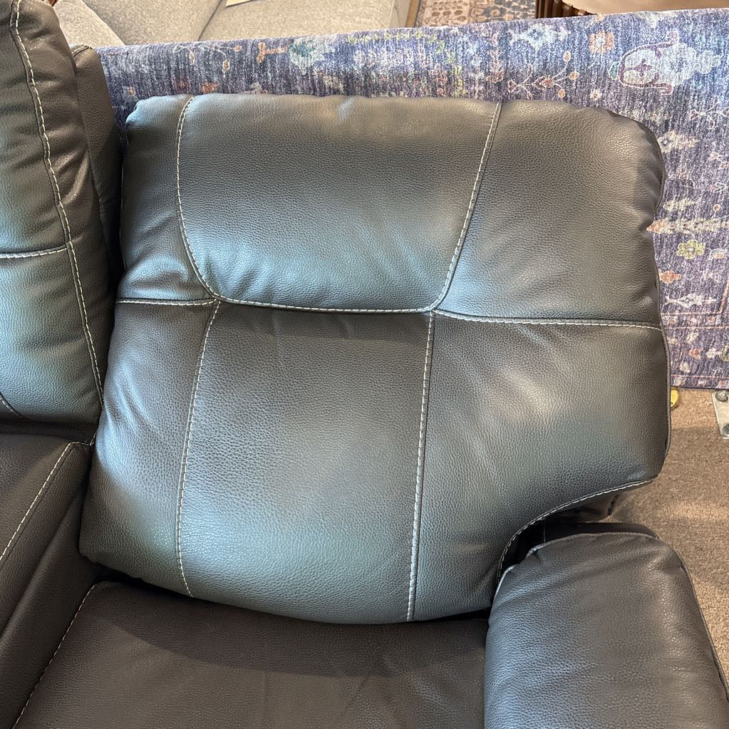 Dark Brown Leather Power Recliner w/Cup Holders