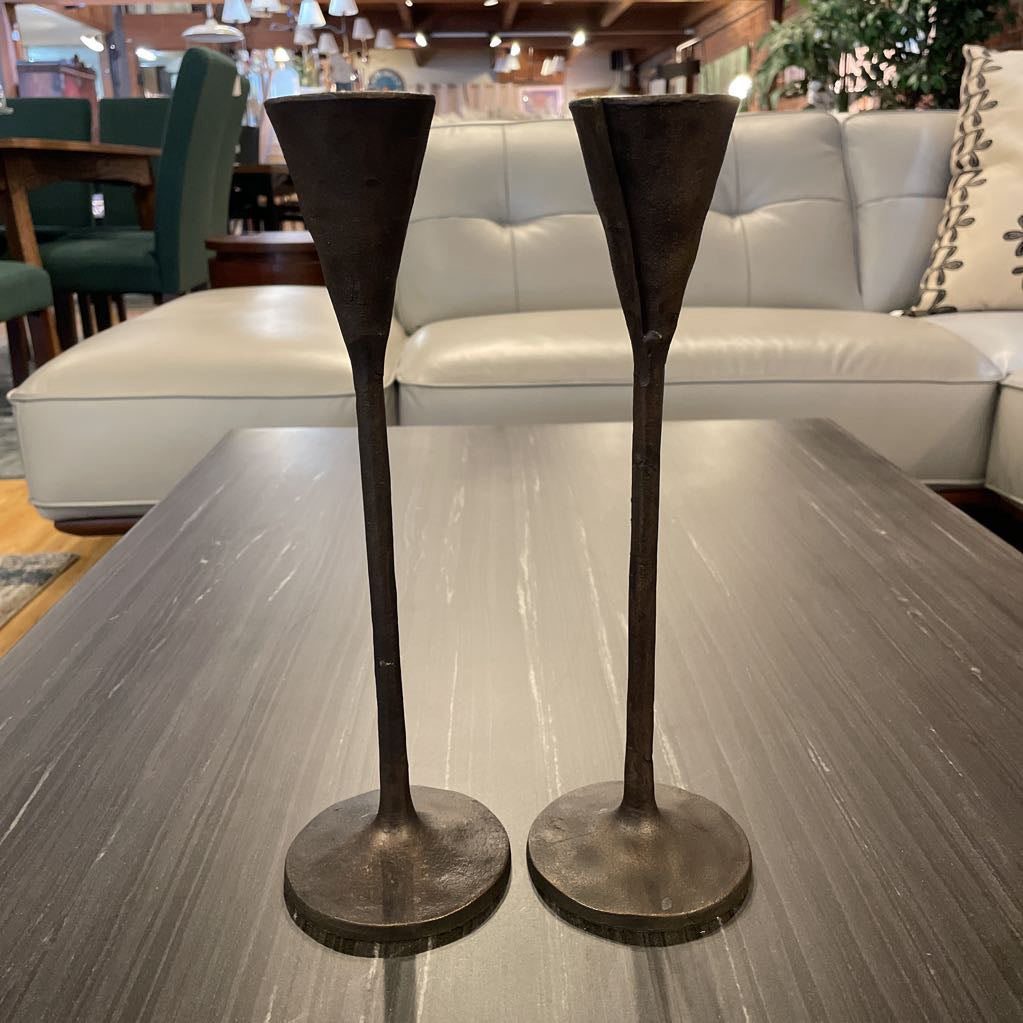 Pottery Barn Cast Metal Candleholder SET OF 2