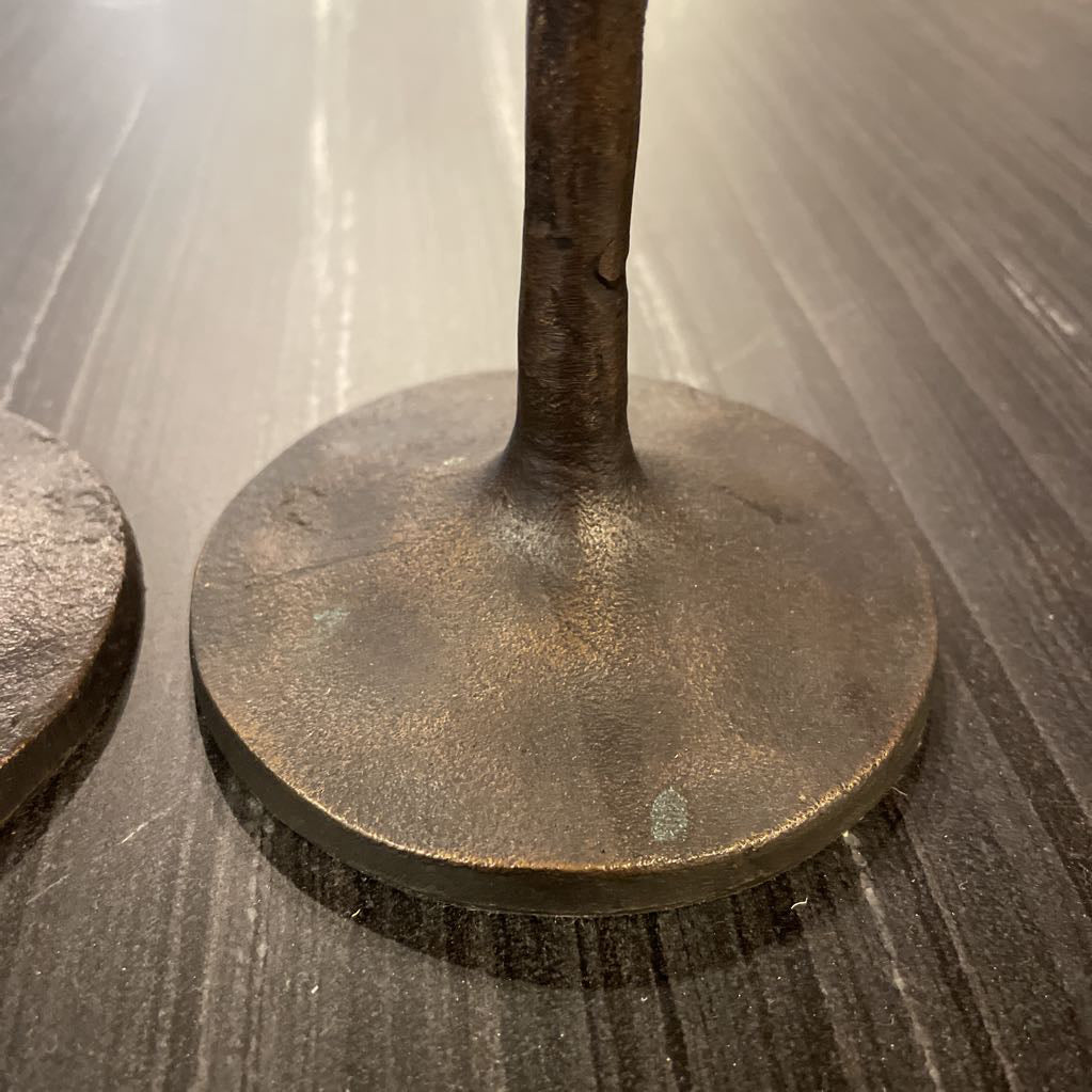 Pottery Barn Cast Metal Candleholder SET OF 2