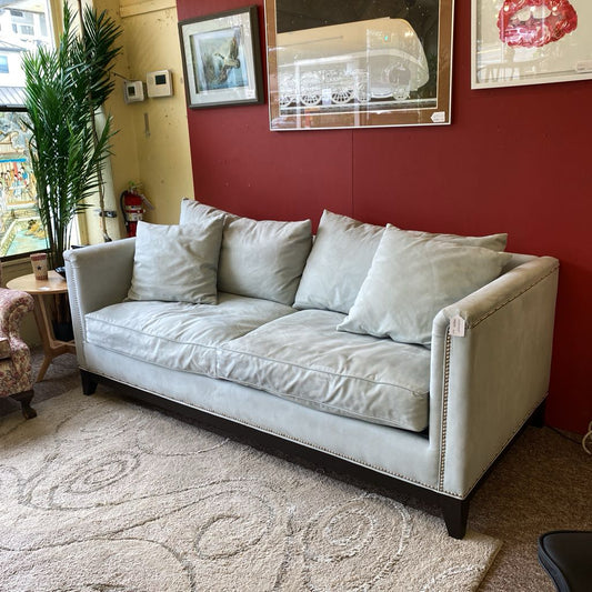 Z GALLERIES Robins Egg Blue Nail Head Accent Sofa U SOFAS
