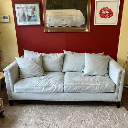 Z GALLERIES Robins Egg Blue Nail Head Accent Sofa