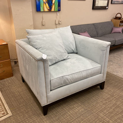 Z GALLERIES Robins Egg Blue Nail Head Accent Accent Chair