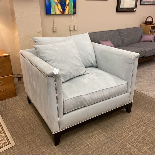 Z GALLERIES Robins Egg Blue Nail Head Accent Accent Chair U SOFAS