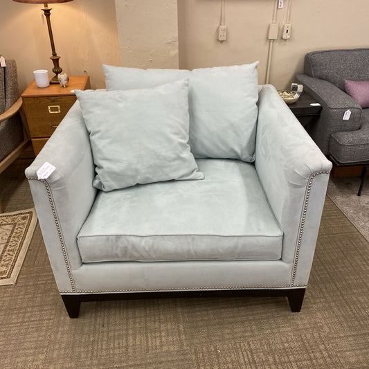 Z GALLERIES Robins Egg Blue Nail Head Accent Accent Chair U SOFAS