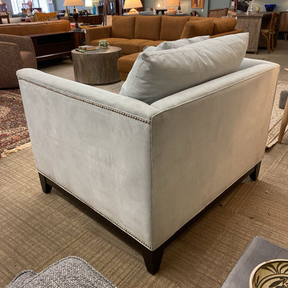 Z GALLERIES Robins Egg Blue Nail Head Accent Accent Chair
