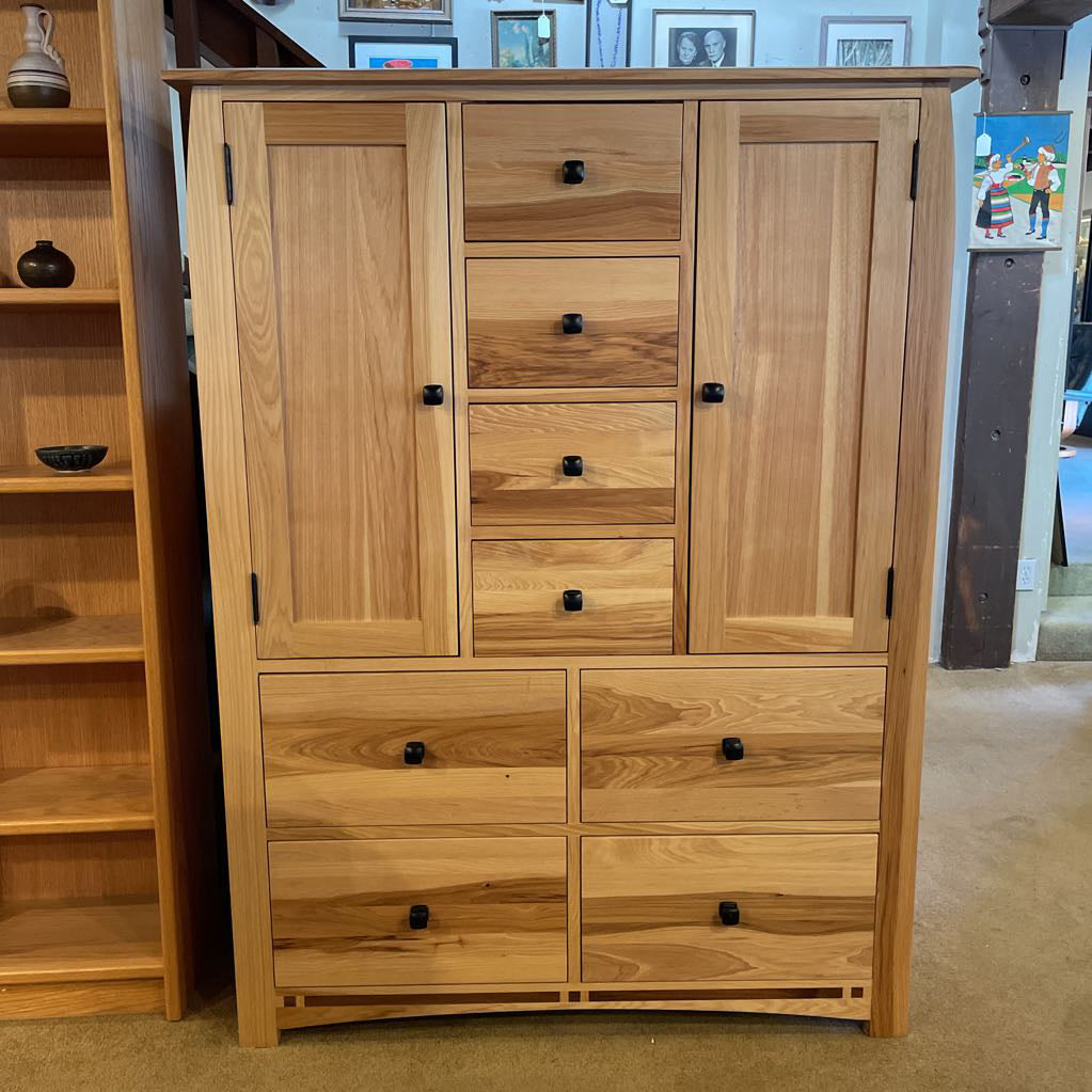 American Hickory & Walnut Inlay Armoire