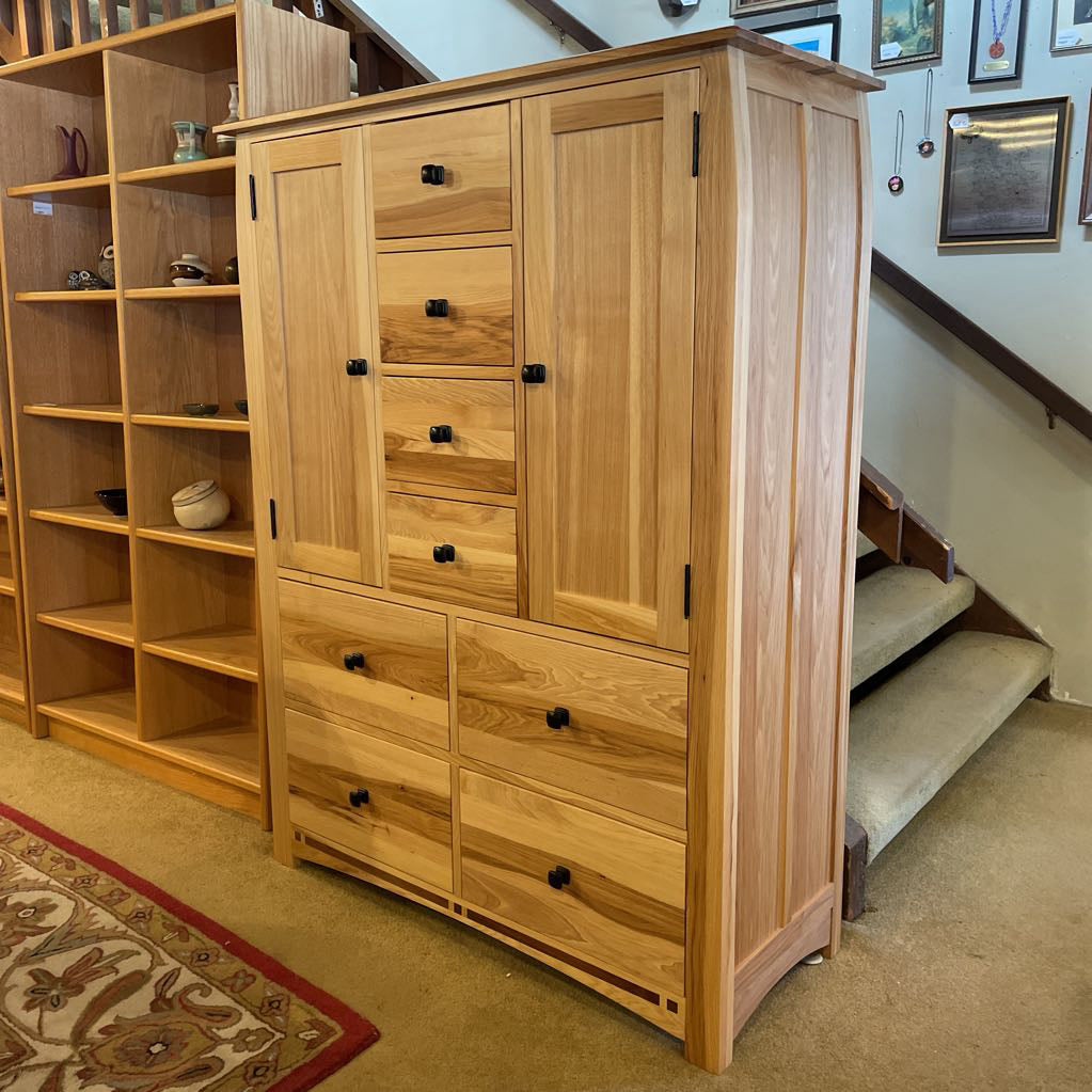American Hickory & Walnut Inlay Armoire