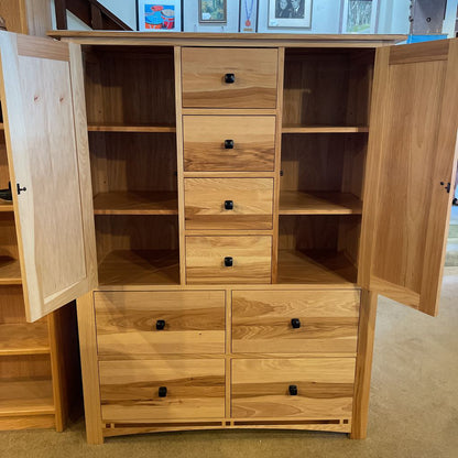 American Hickory & Walnut Inlay Armoire