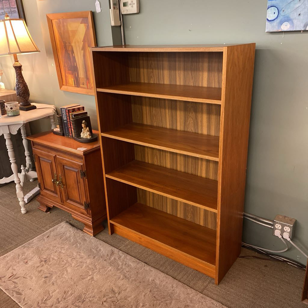 Medium Height Teak Veneer Bookcase