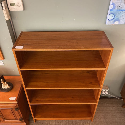 Medium Height Teak Veneer Bookcase