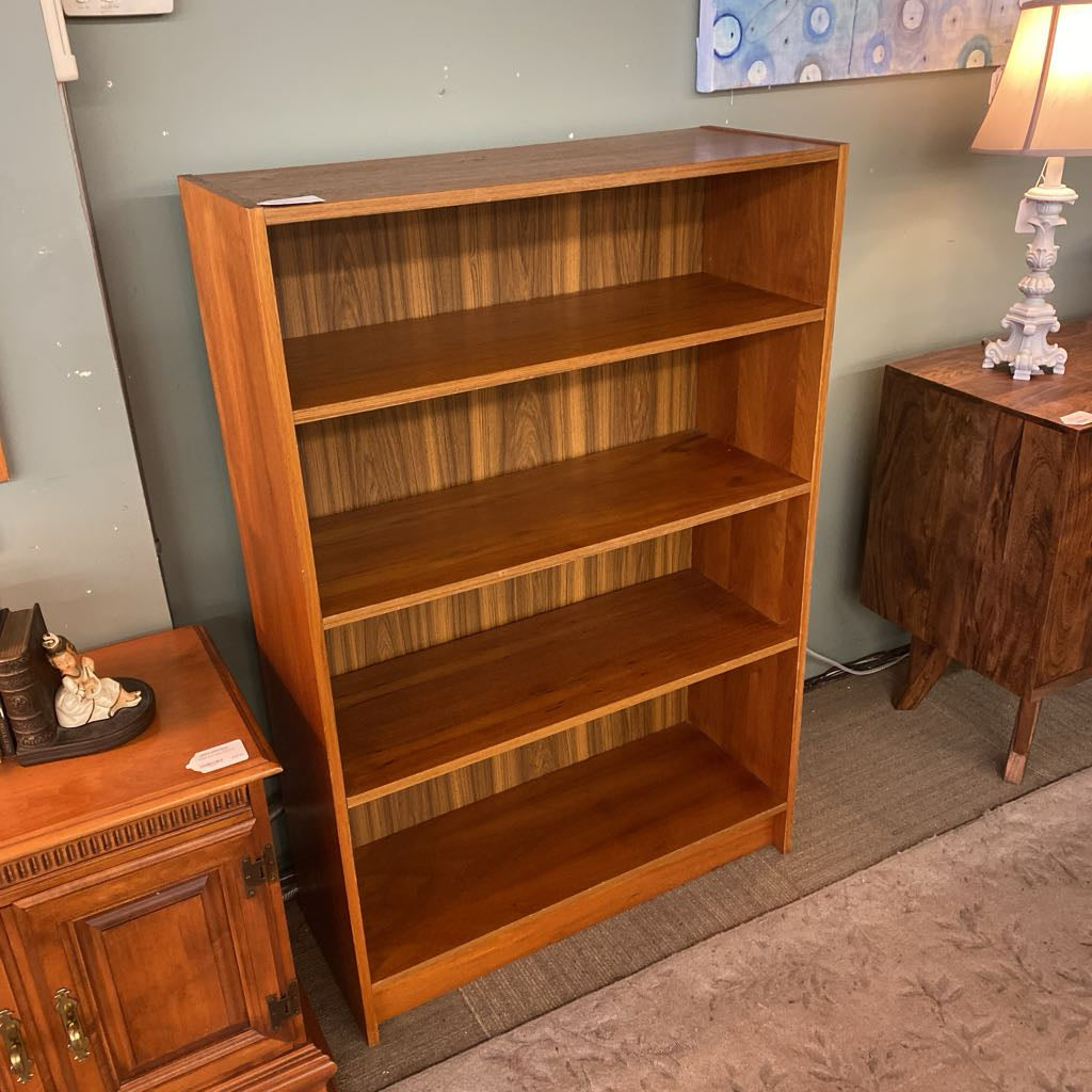 Medium Height Teak Veneer Bookcase