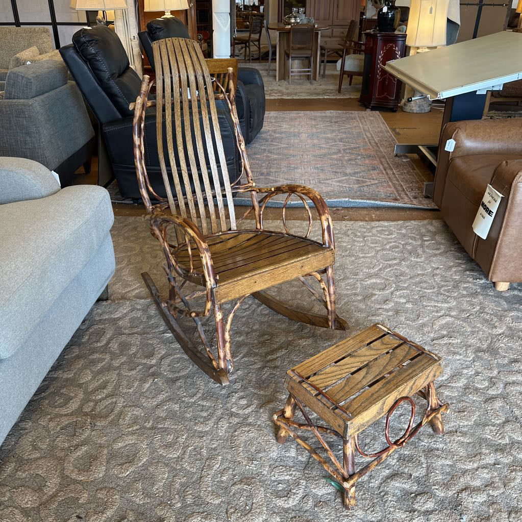 Natural Amish Made Rocker w/ Ottoman