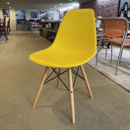 Yellow Molded Chair with Blond Legs