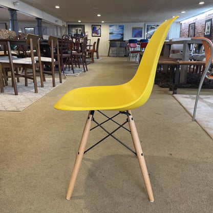 Yellow Molded Chair with Blond Legs