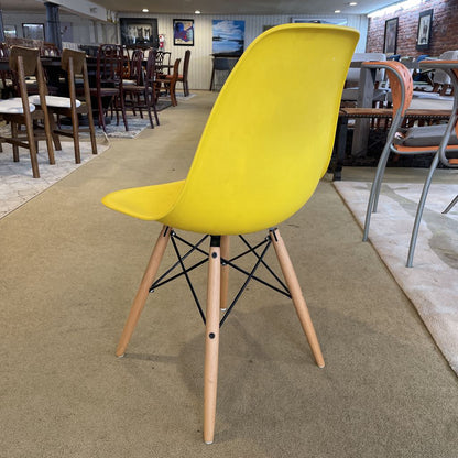 Yellow Molded Chair with Blond Legs