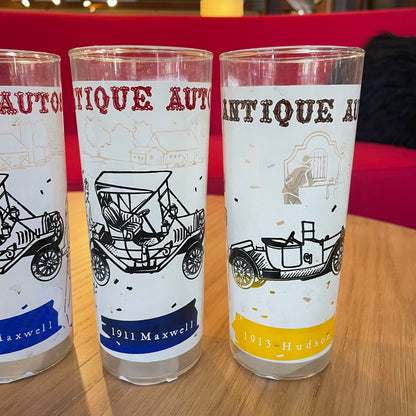 Antique Automobiles Glass SET of 6
