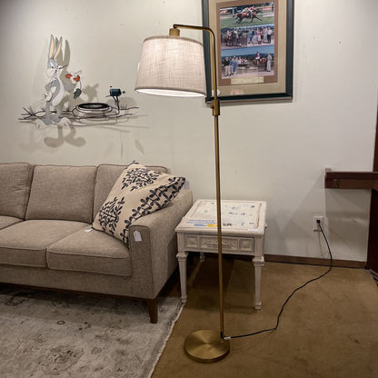 Matte Gold Base Floor Lamp with Wide Shade LAMPS