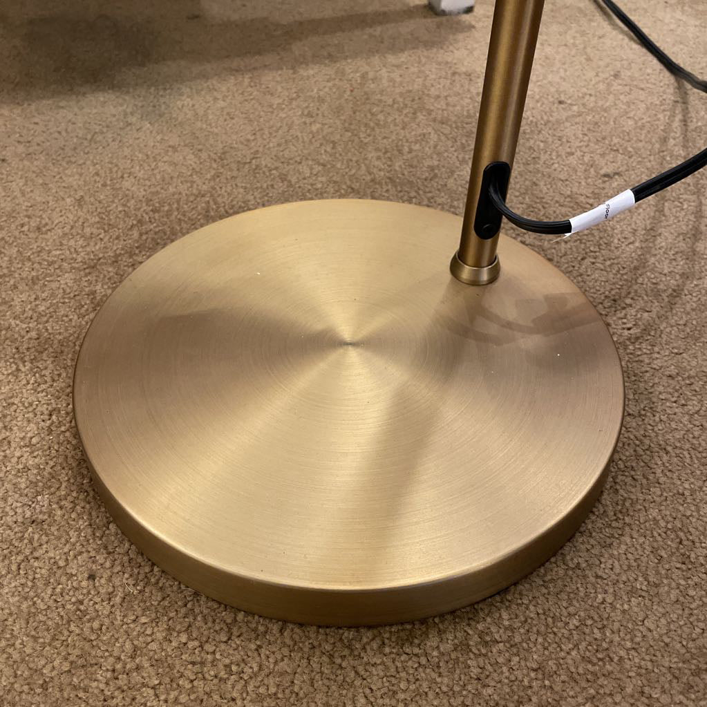 Matte Gold Base Floor Lamp with Wide Shade LAMPS