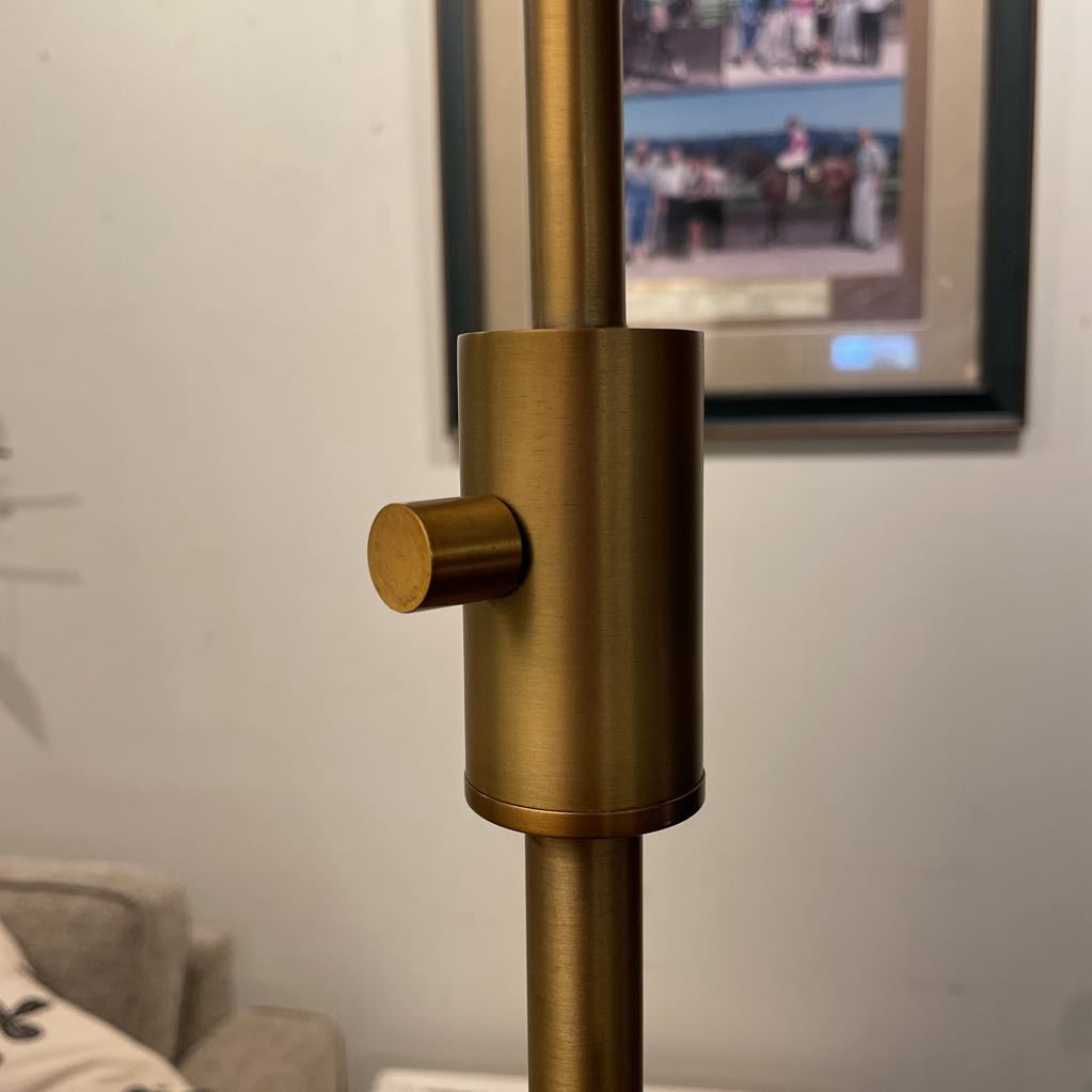 Matte Gold Base Floor Lamp with Wide Shade LAMPS