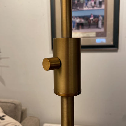 Matte Gold Base Floor Lamp with Wide Shade LAMPS