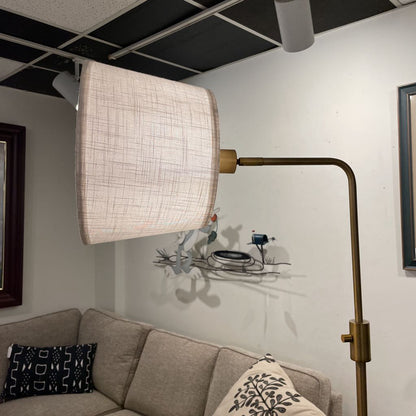 Matte Gold Base Floor Lamp with Wide Shade LAMPS