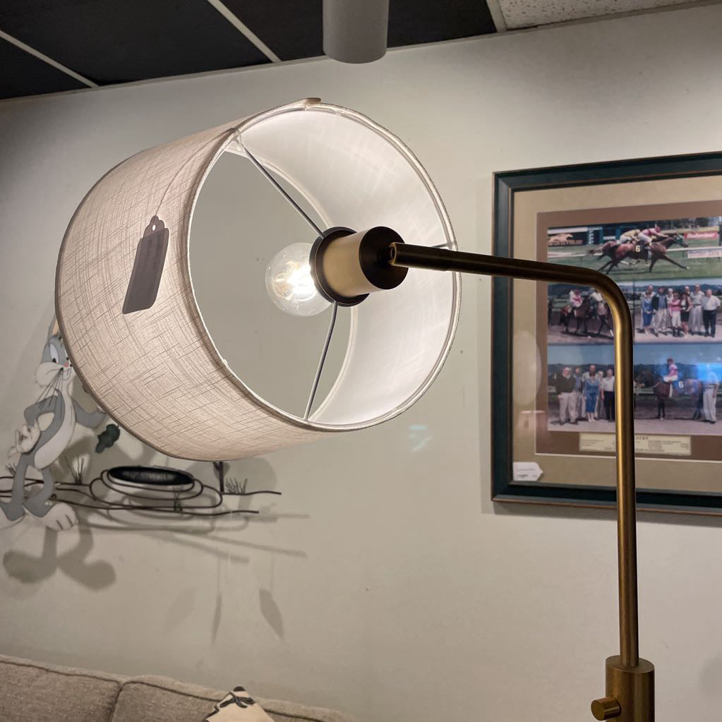 Matte Gold Base Floor Lamp with Wide Shade LAMPS