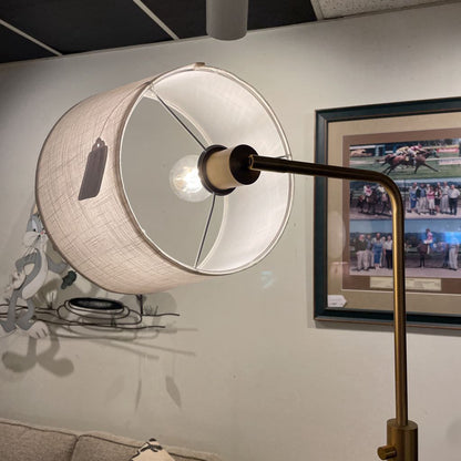 Matte Gold Base Floor Lamp with Wide Shade LAMPS