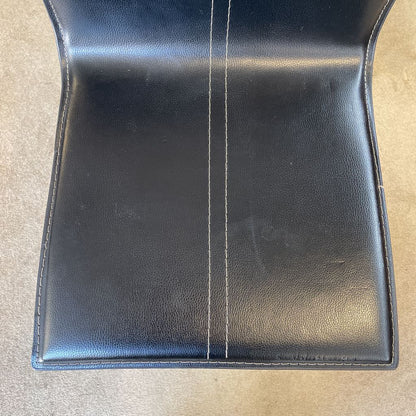 Mod Black Upholstered Bar Stool w/Silvery Legs