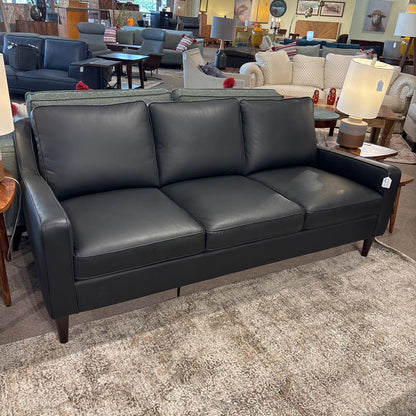 Top Grain Black Leather Sofa